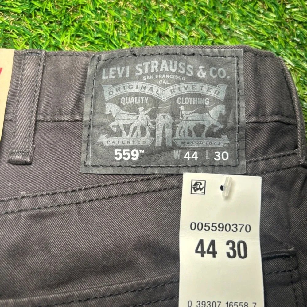 Levis 559 Relaxed Straight Fit Mens Jeans 44x30 Dark Gray Charcoal 005590370